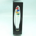 11" Multi color floater Galileo Thermometer Mounted in Wooden Stand -Screen